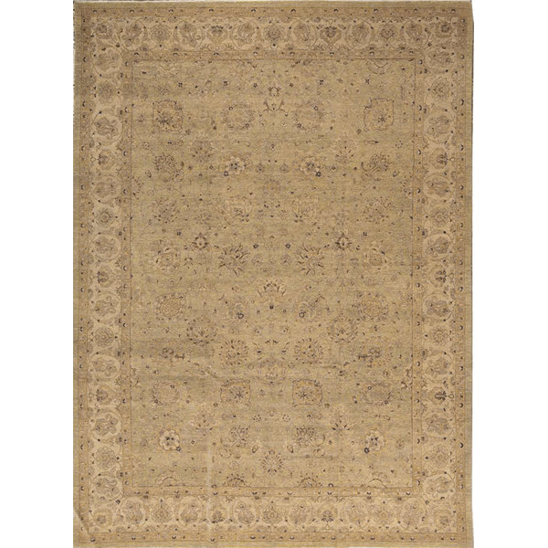 Bokara Rug Co., Inc. HandKnotted HighQuality Light Green and Ivory